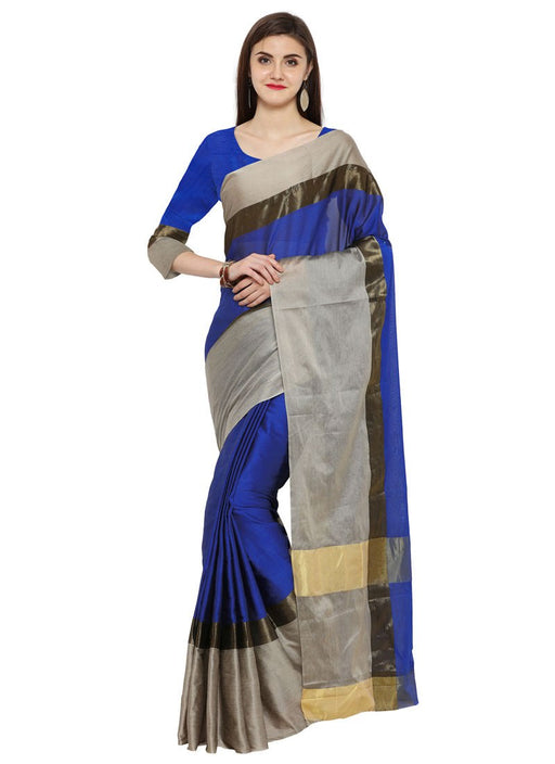 Blue,Grey Color Poly Silk Saree only in Bigswipe