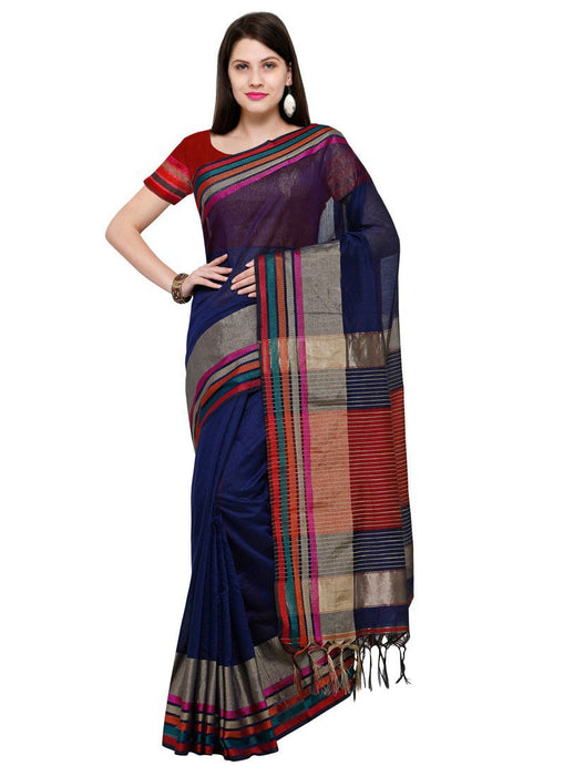 Navy Blue,Maroon Color Poly Silk Saree only in Bigswipe