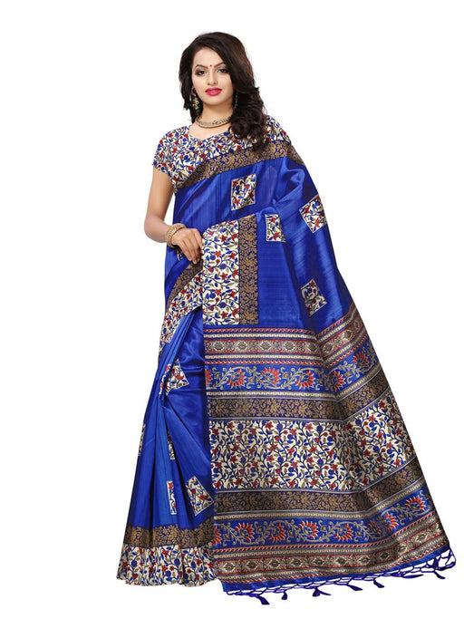 Blue, Multi Color  Poly Silk Saree only in Bigswipe