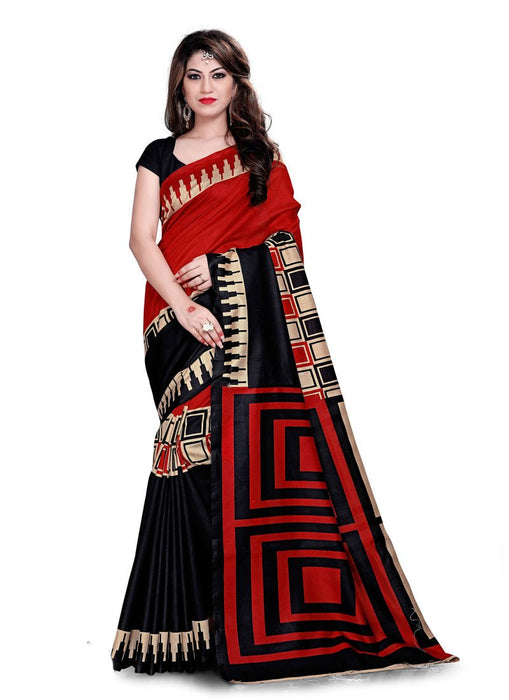 Black, Red, Off White Color Poly Silk Saree only in Bigswipe