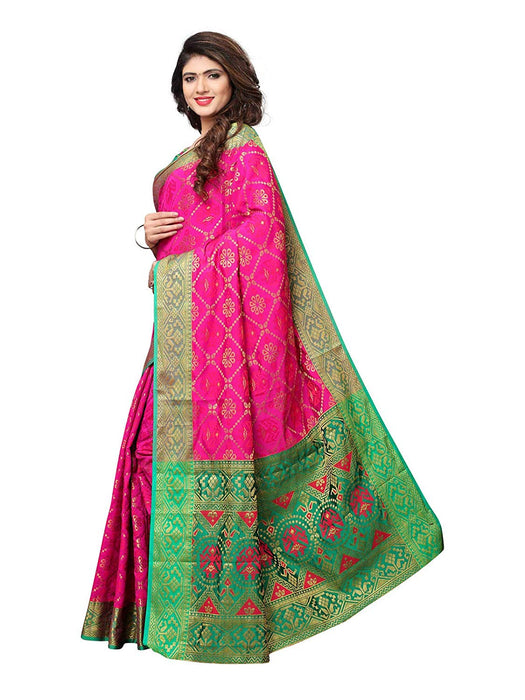 Pink Color Poly Silk Saree only in Bigswipe