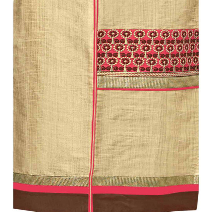 Cotton Silk Fabric Beige Color Dress Material only in Bigswipe