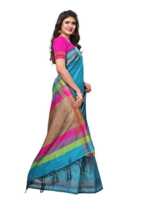 Blue Color Tussar Silk (Art Silk) Saree only in Bigswipe