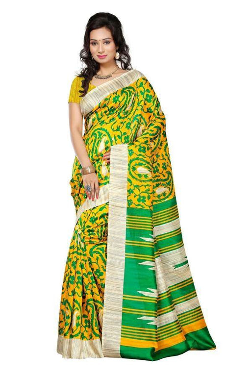 Multicolored Printed Bhagalpuri Art Silk Saree only in Bigswipe