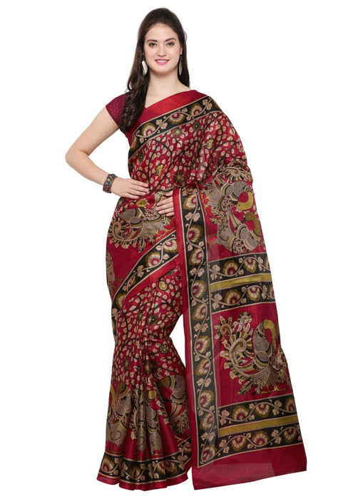 Maroon,Multi Color Tussar Silk Saree only in Bigswipe