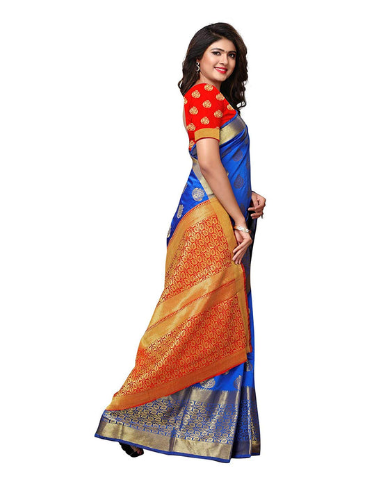 Blue Color Poly Silk Saree only in Bigswipe