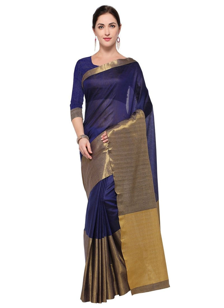 Navy Blue Color Art Silk Saree only in Bigswipe