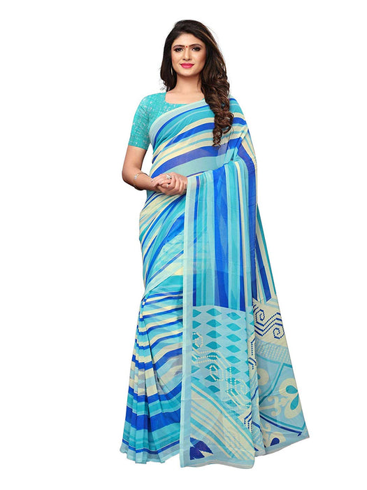 Blue, Multi Color Georgette Saree only in Bigswipe