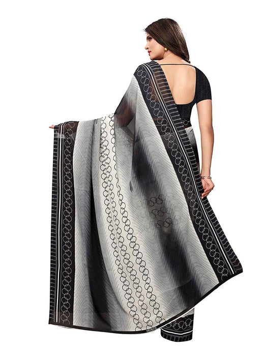 Black, White Color Georgette Saree only in Bigswipe