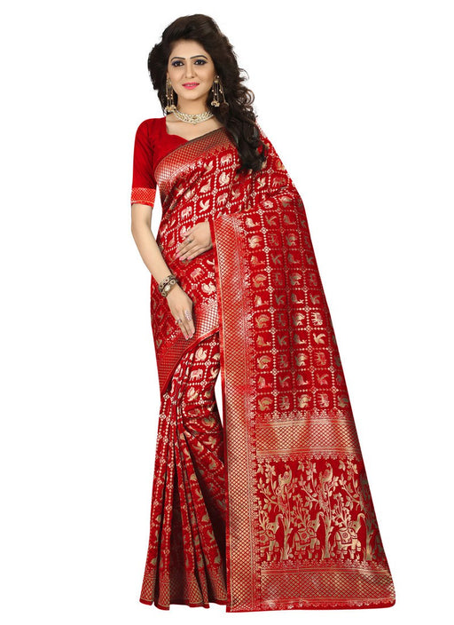 Maroon Color  Poly Silk Saree only in Bigswipe