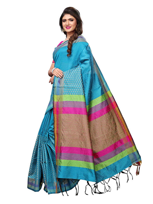 Blue Color Tussar Silk (Art Silk) Saree only in Bigswipe