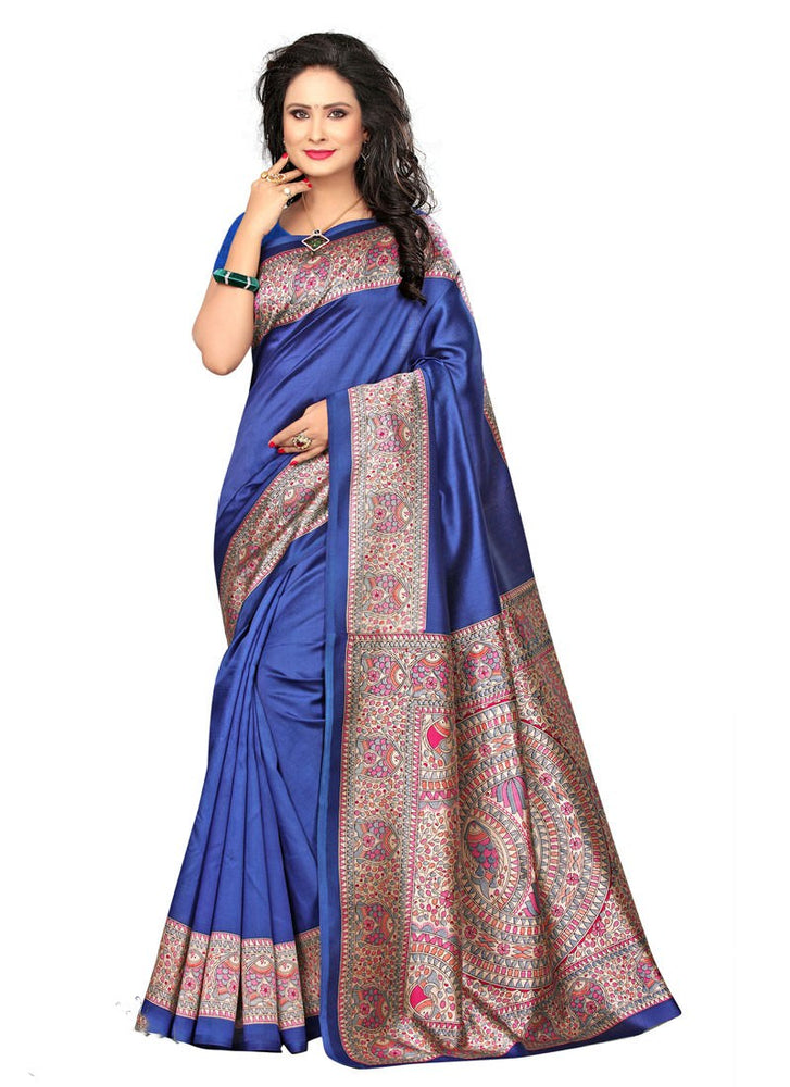 Blue Color Poly Silk Saree only in Bigswipe