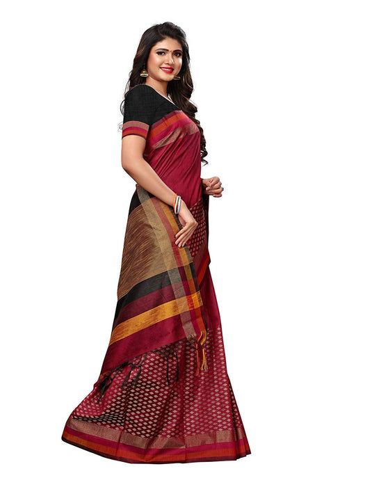 Maroon Color Tussar Silk (Art Silk) Saree only in Bigswipe