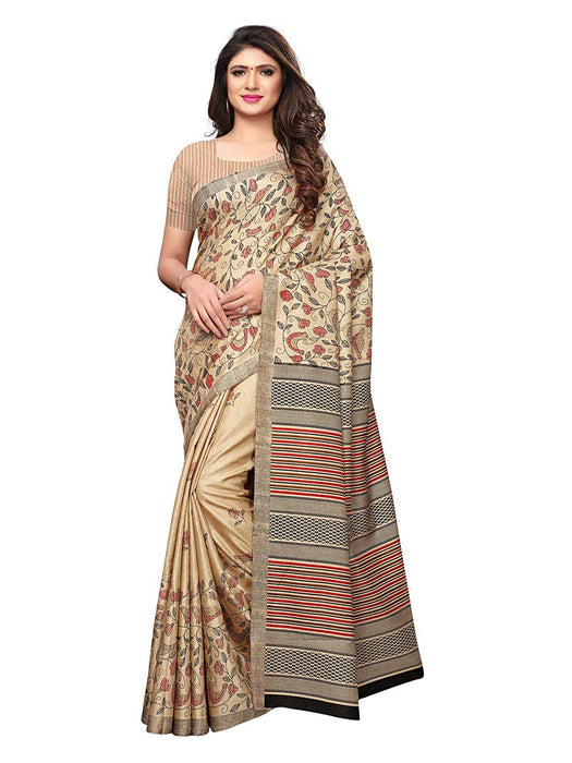 Beige, Black, Multi Color Vichitra Silk (Art Silk) Saree only in Bigswipe