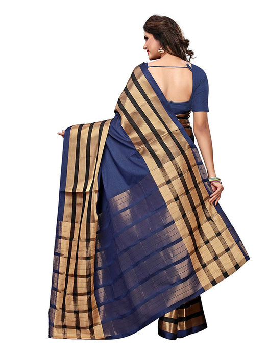 Navy Blue, Black Color Poly Silk Saree only in Bigswipe