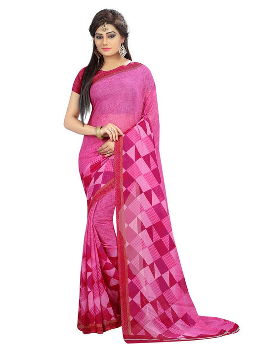 Pink Color Georgette Saree only in Bigswipe