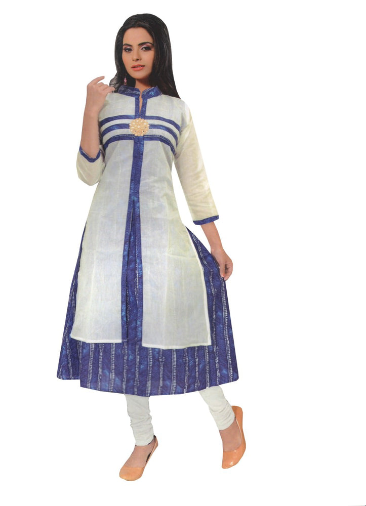 Blue Printed Layered Women's Kurti only in Bigswipe