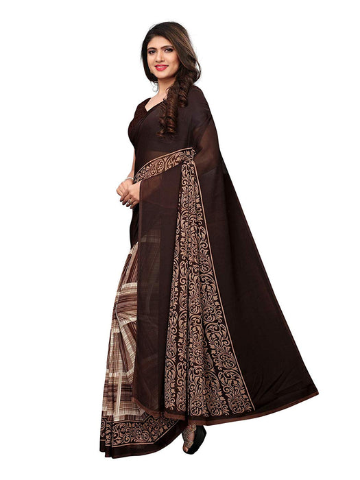 Brown, Multi Color Georgette Saree only in Bigswipe