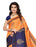 Printed Bhagalpuri Art Silk orange with Navy Blue Color Saree only in Bigswipe