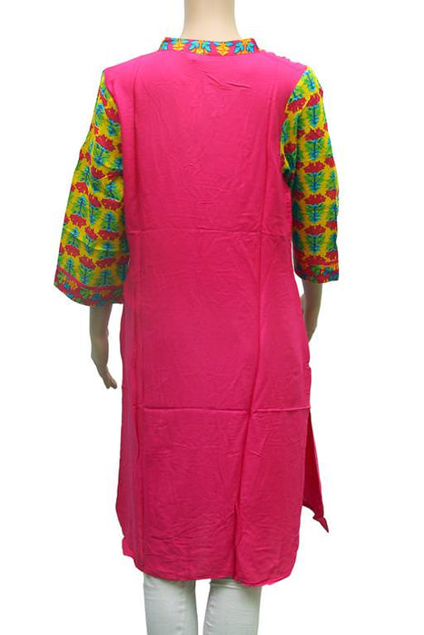 Women’s Solid Yellow Front Buttoned Formal Kurti