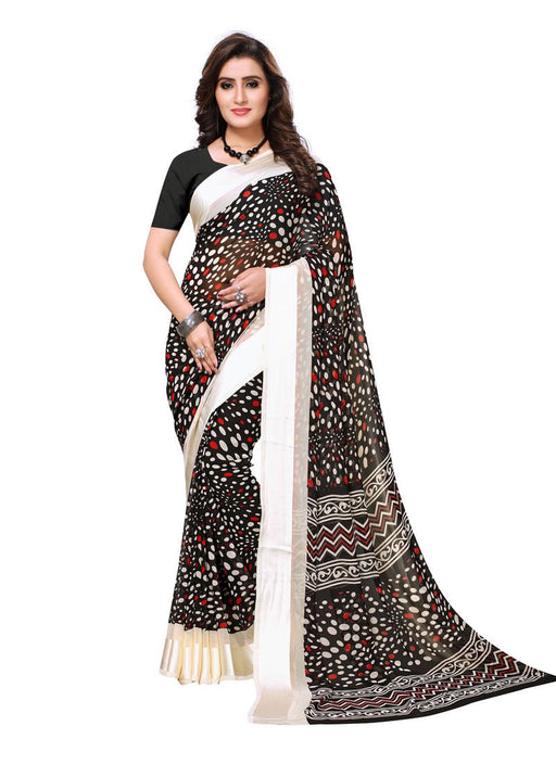 Cream, Black, Red Color  Georgette Saree only in Bigswipe