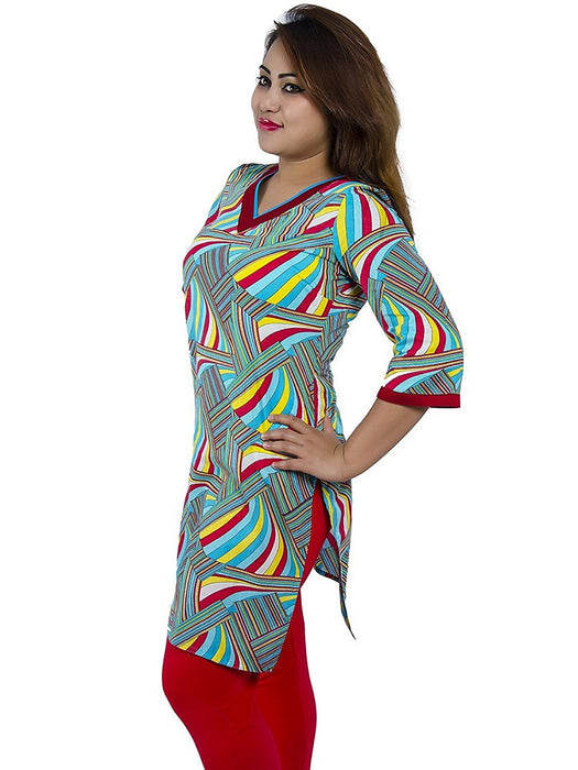 Violet Printed Layered Women's Kurti