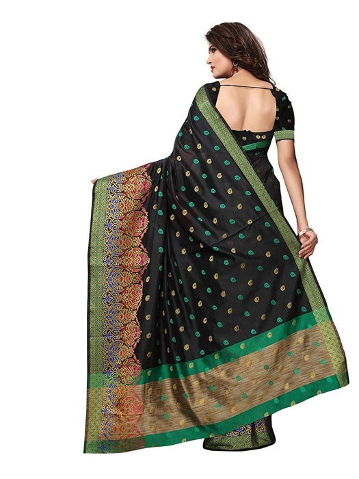 Black Color Chanderi Silk Saree only in Bigswipe