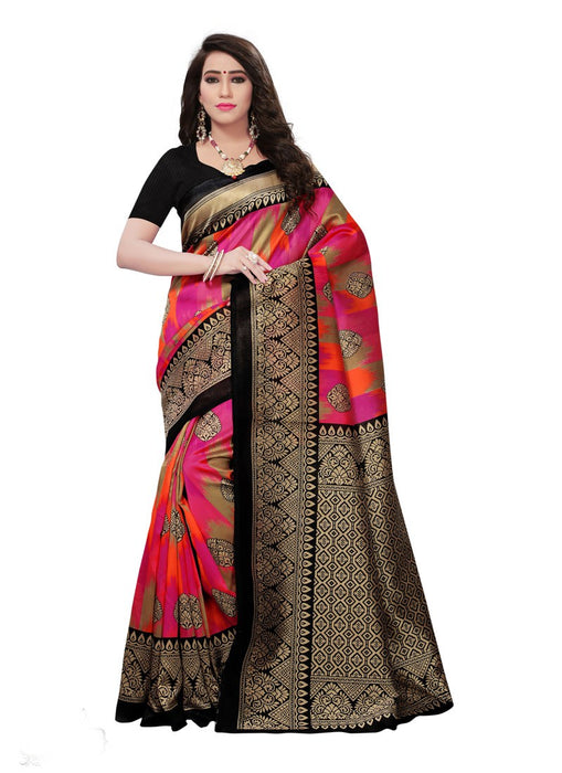 Black, Multi Color  Poly Silk Saree only in Bigswipe