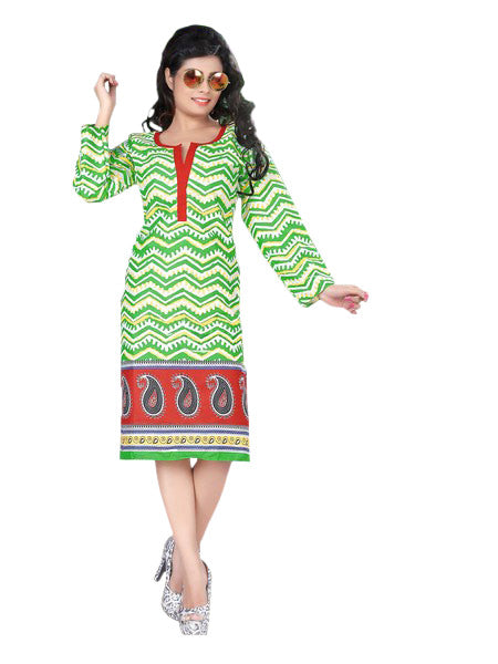 Green &amp; Red  Printed Casual Women&rsquo;s Kurti only in Bigswipe