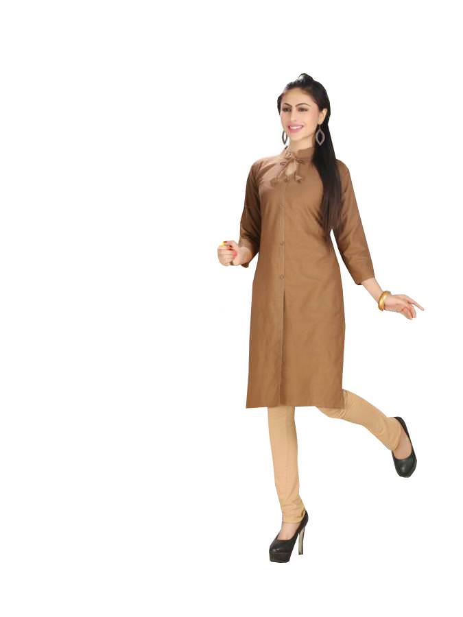 Front Slit Women's Casual Brown Kurti only in Bigswipe