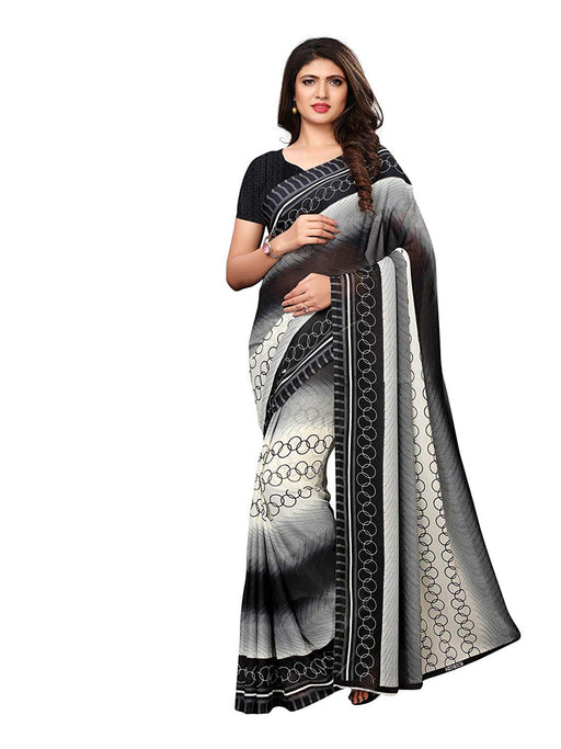 Black, White Color Georgette Saree only in Bigswipe