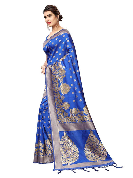 Blue Color Poly Silk Saree only in Bigswipe