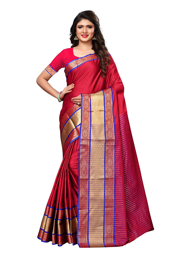 Maroon Color Poly Silk Saree only in Bigswipe