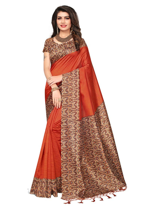 Brown Color Poly Silk Saree only in Bigswipe