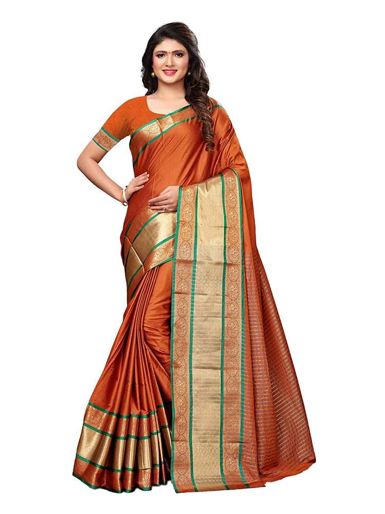 Brown Color Poly Silk Saree only in Bigswipe