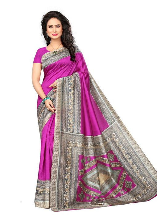 Pink Color Poly Silk Saree only in Bigswipe