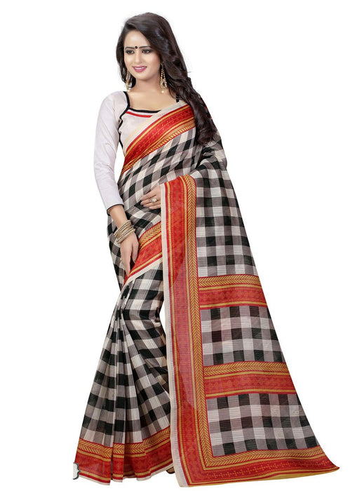 Beige,Black Color Art Silk Saree only in Bigswipe