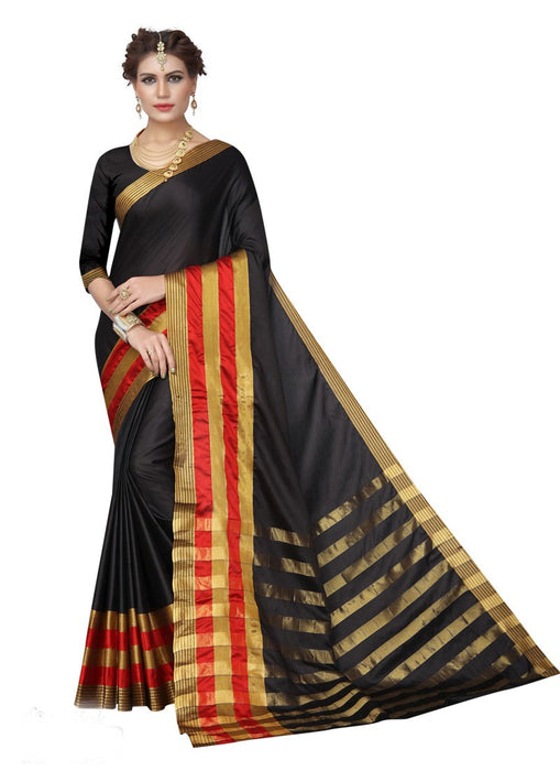 Black, Red Color  Poly Silk Saree only in Bigswipe