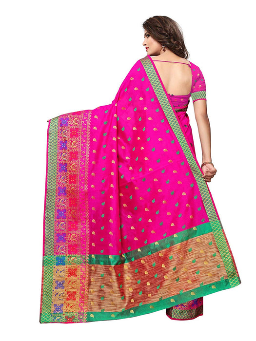 Pink Color Chanderi Silk Saree only in Bigswipe