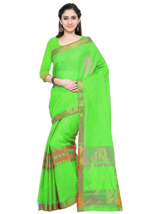 Green Color Cotton Silk Saree only in Bigswipe