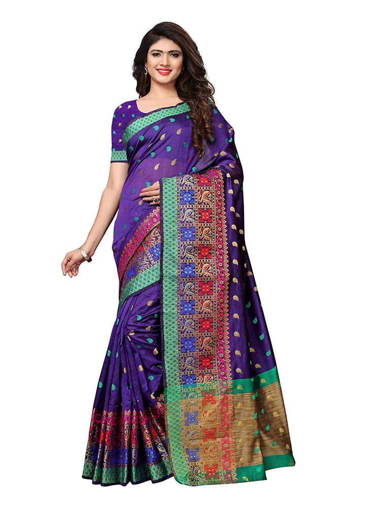 Blue Color Chanderi Silk Saree only in Bigswipe