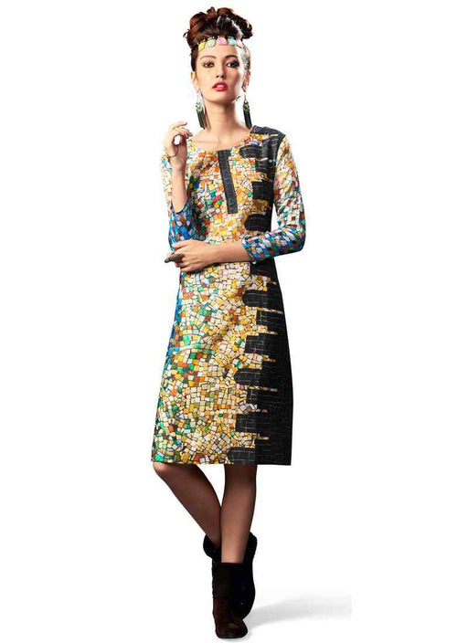 Multi Color Printed Rayon Cotton Kurti only in Bigswipe