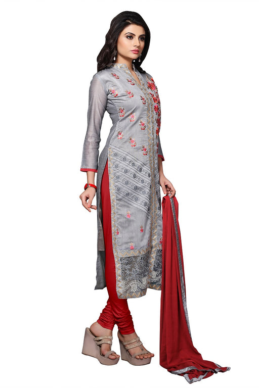 Women's Cotton Unstitched Embroidered Salwar suit set (MDSBA406)