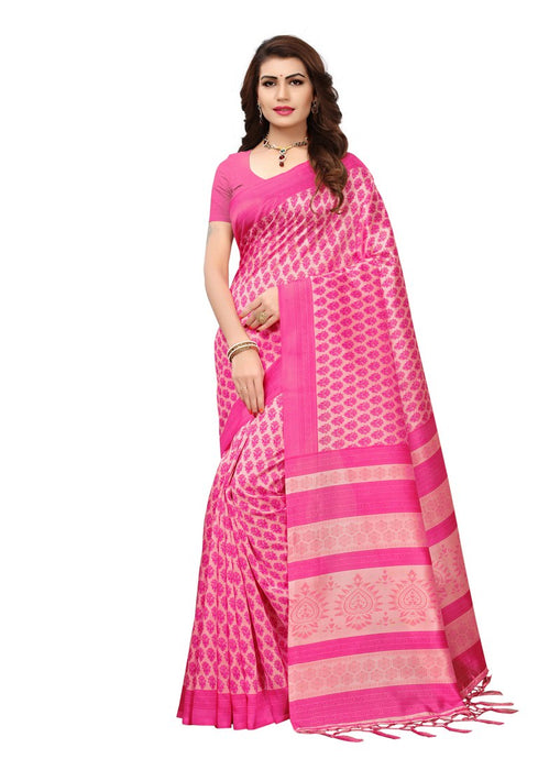 Pink Color  Poly Silk Saree only in Bigswipe