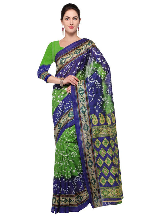 Green,Blue Color Poly Silk Saree only in Bigswipe