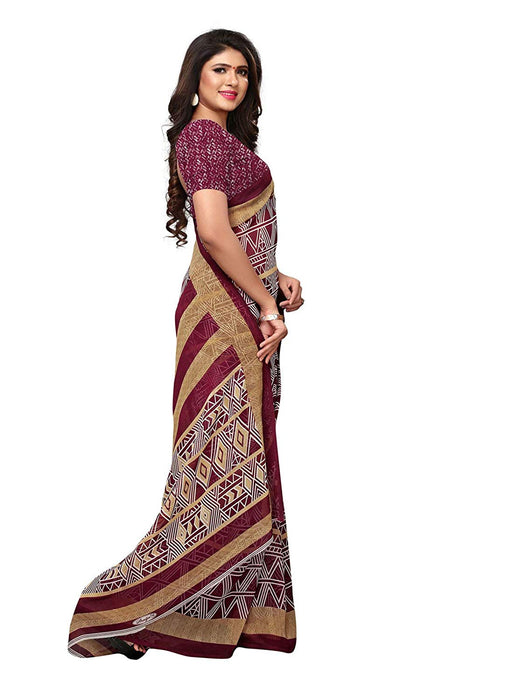 Purple, Beige, Multi Color Georgette Saree