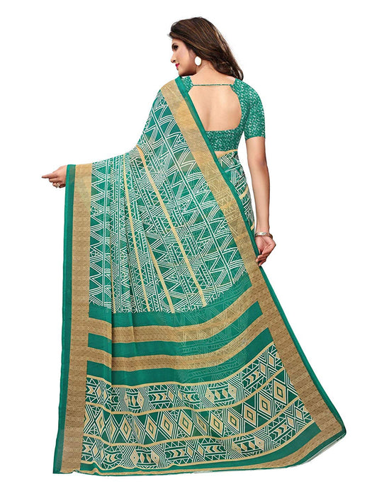 Green, Beige, Multi Color Georgette Saree only in Bigswipe