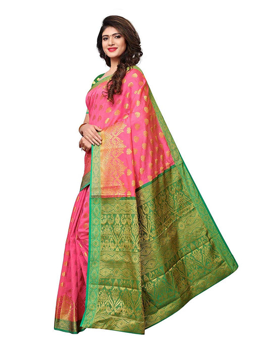 Pink Color Poly Silk Saree only in Bigswipe