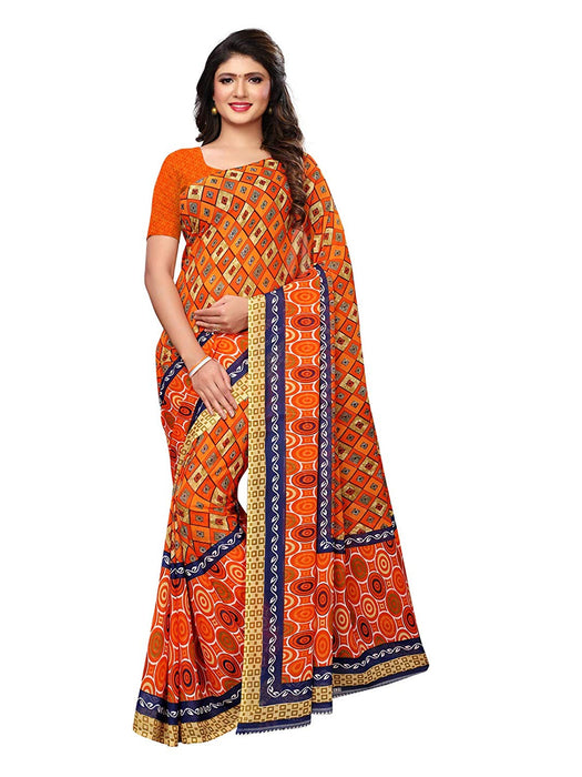 Orange, Multi Color Georgette Saree only in Bigswipe