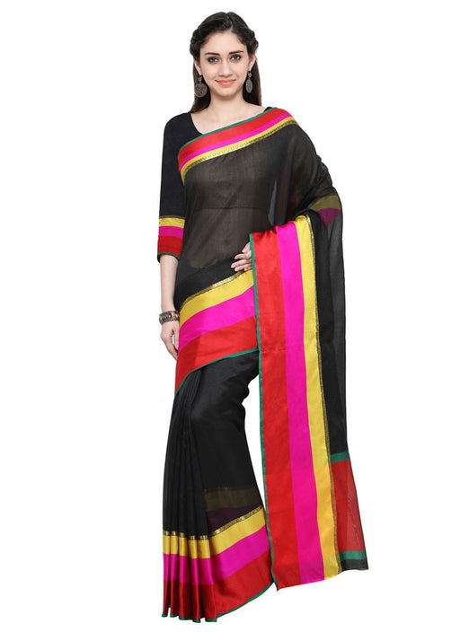 Black Color Cotton Silk Saree only in Bigswipe